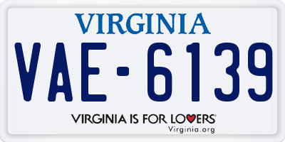 VA license plate VAE6139