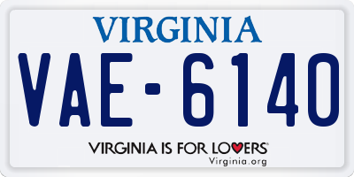 VA license plate VAE6140