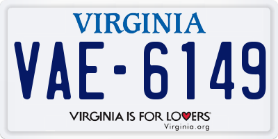 VA license plate VAE6149