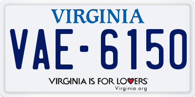 VA license plate VAE6150