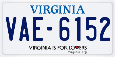VA license plate VAE6152