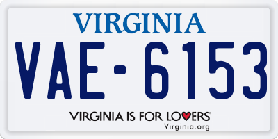 VA license plate VAE6153