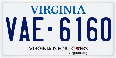 VA license plate VAE6160