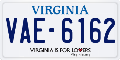 VA license plate VAE6162