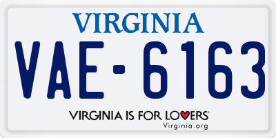 VA license plate VAE6163