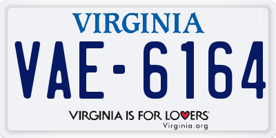 VA license plate VAE6164