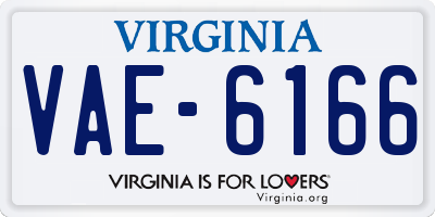 VA license plate VAE6166