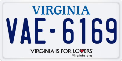 VA license plate VAE6169