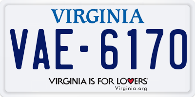 VA license plate VAE6170