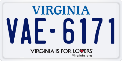 VA license plate VAE6171