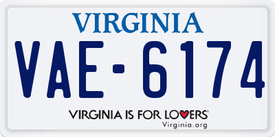 VA license plate VAE6174