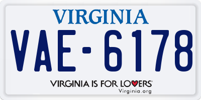 VA license plate VAE6178
