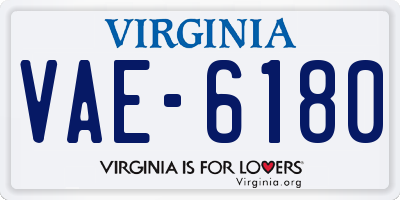 VA license plate VAE6180