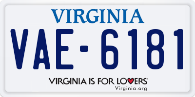VA license plate VAE6181
