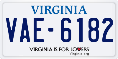 VA license plate VAE6182