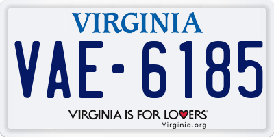 VA license plate VAE6185