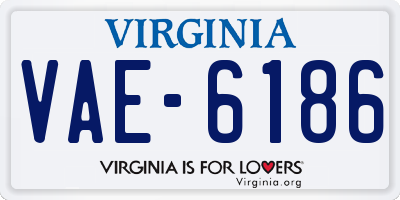 VA license plate VAE6186