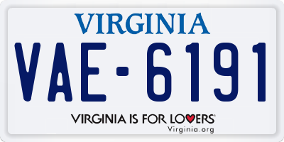 VA license plate VAE6191