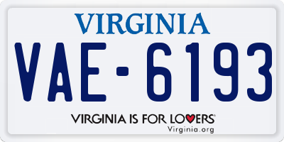 VA license plate VAE6193