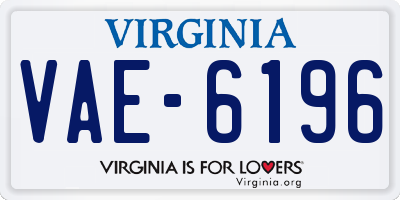 VA license plate VAE6196