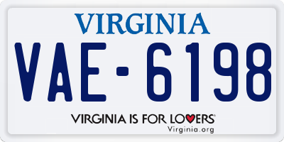 VA license plate VAE6198