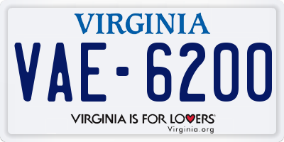 VA license plate VAE6200