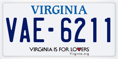 VA license plate VAE6211