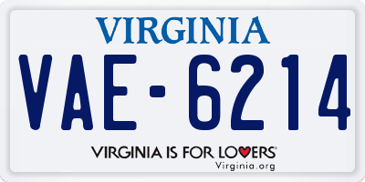 VA license plate VAE6214