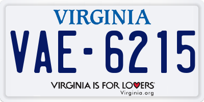 VA license plate VAE6215