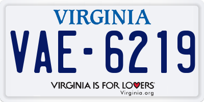 VA license plate VAE6219