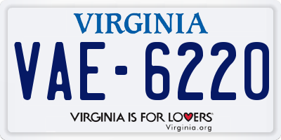 VA license plate VAE6220