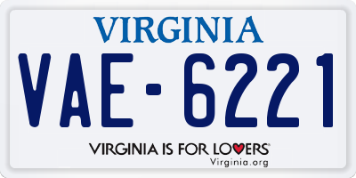 VA license plate VAE6221