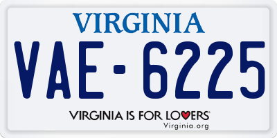 VA license plate VAE6225