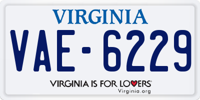 VA license plate VAE6229