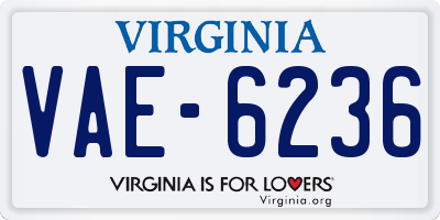 VA license plate VAE6236