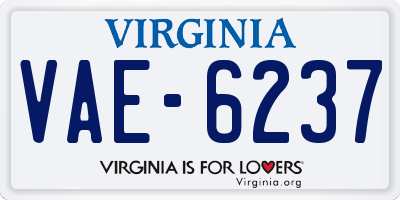 VA license plate VAE6237