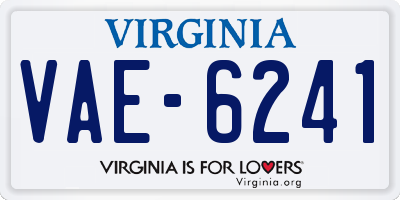 VA license plate VAE6241