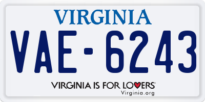 VA license plate VAE6243