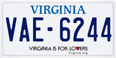 VA license plate VAE6244