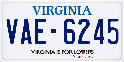 VA license plate VAE6245