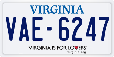 VA license plate VAE6247