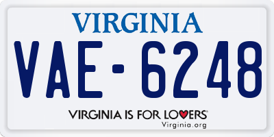 VA license plate VAE6248