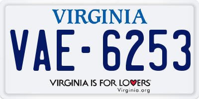 VA license plate VAE6253