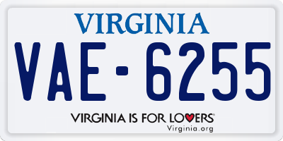VA license plate VAE6255