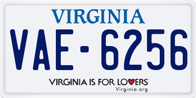 VA license plate VAE6256