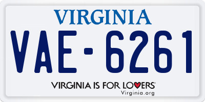 VA license plate VAE6261