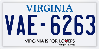 VA license plate VAE6263