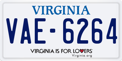 VA license plate VAE6264