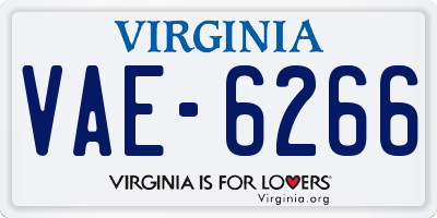 VA license plate VAE6266