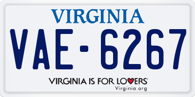 VA license plate VAE6267